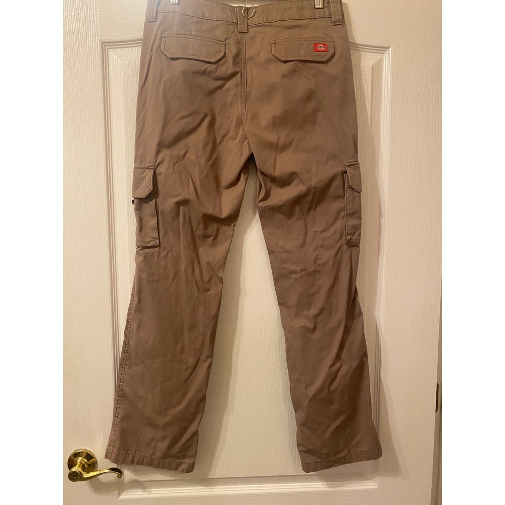Dickies Womens Relaxed Fit Cargo Pants Brown Cotton Utility Straight Leg 8R - Picture 3 of 7